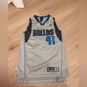Adidas Gray and Blue Dallas Jersey nowitzki vintage mavericks s